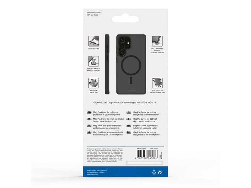 Vivanco Mag Pro Cover Samsung Galaxy S25 Ultra Clear/Black