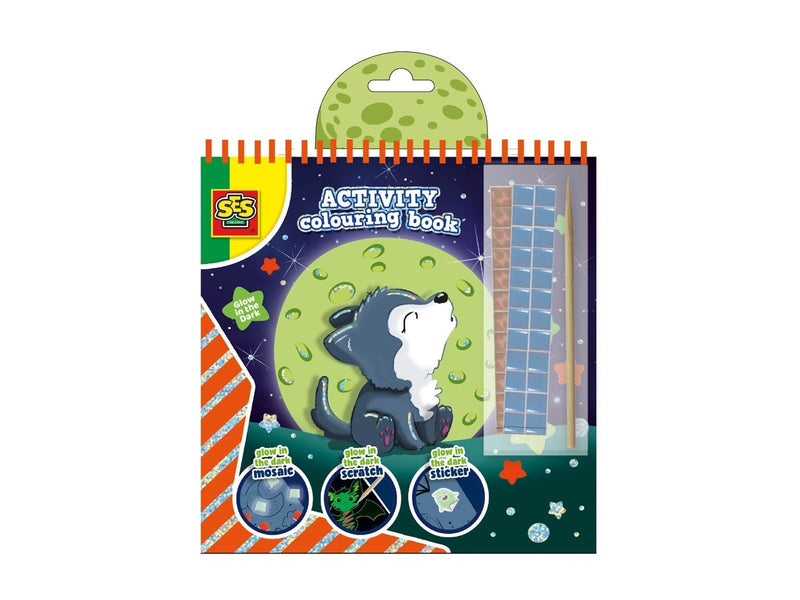 SES Creative Activity Colouring Book - Glow in the Dark 3-in-1