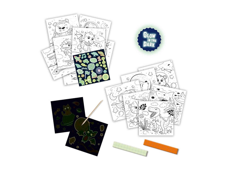 SES Creative Activity Colouring Book - Glow in the Dark 3-in-1