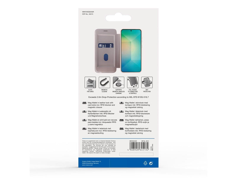 Vivanco Mag Wallet Samsung Galaxy S25 Grey