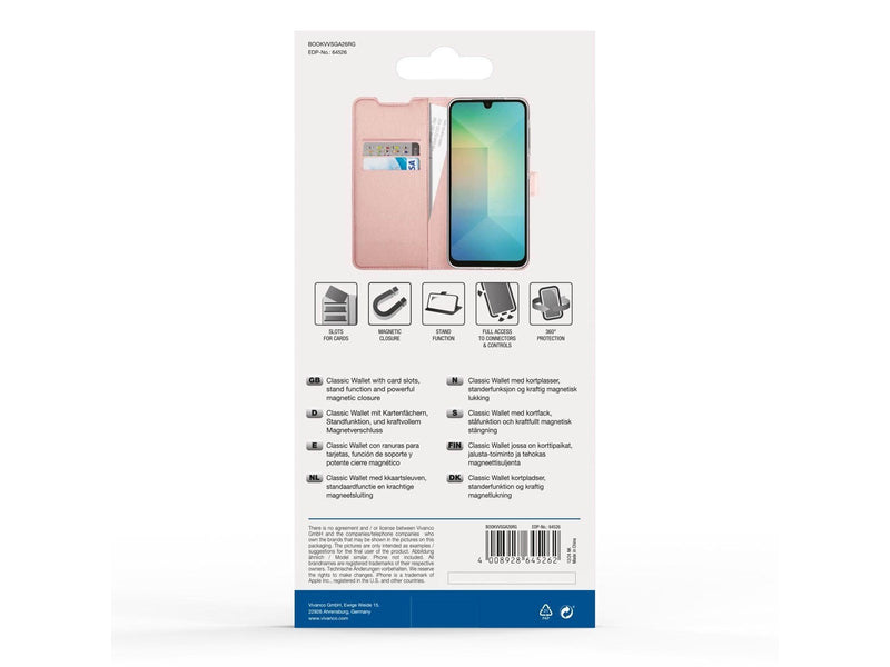 Vivanco Classic Wallet Samsung Galaxy A26 Rose Gold