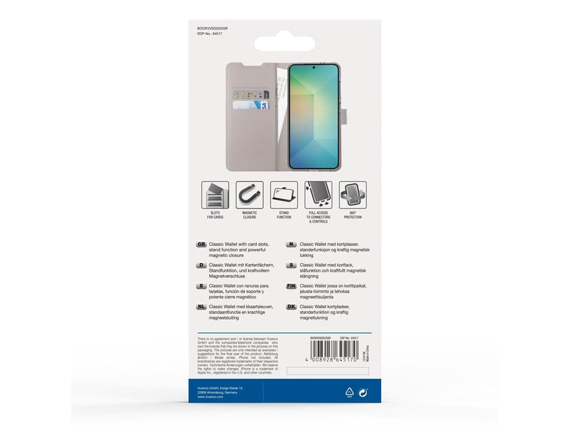 Vivanco Classic Wallet Samsung Galaxy S25 Grey