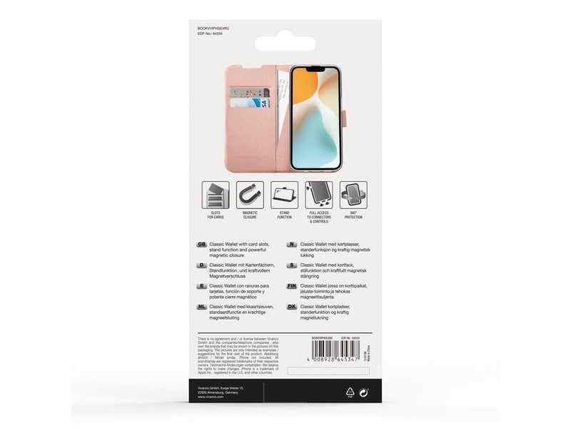 Vivanco Classic Wallet Apple iPhone 16e Rose Gold