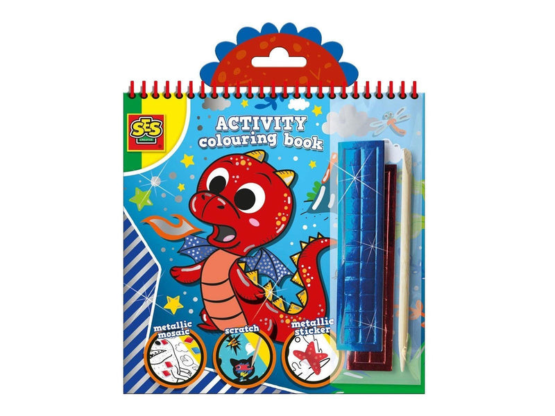 Activity and Coloring Book Metallic 3in1