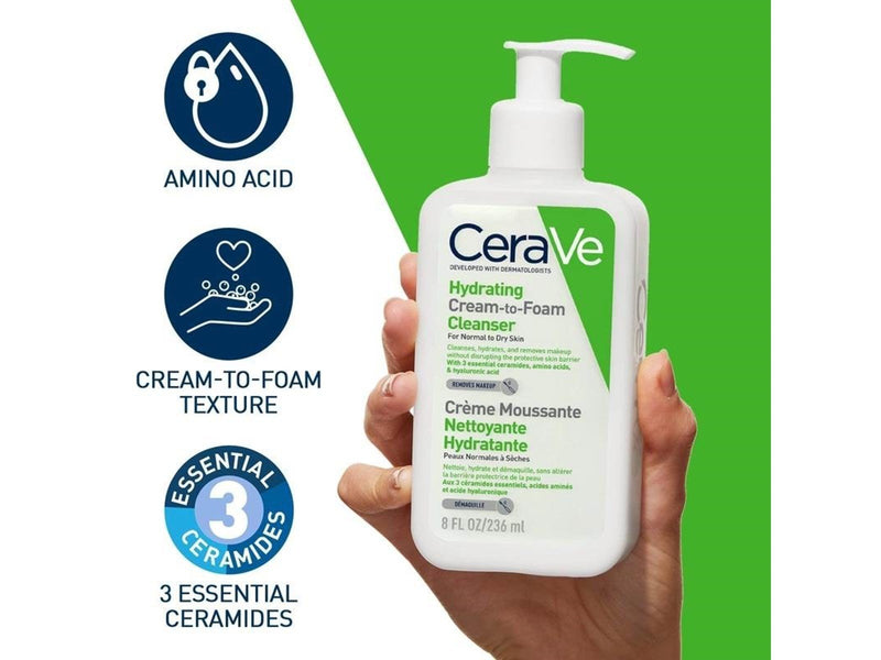 CeraVe Hydrating Cream-To-Foam Cleanser 236 ml