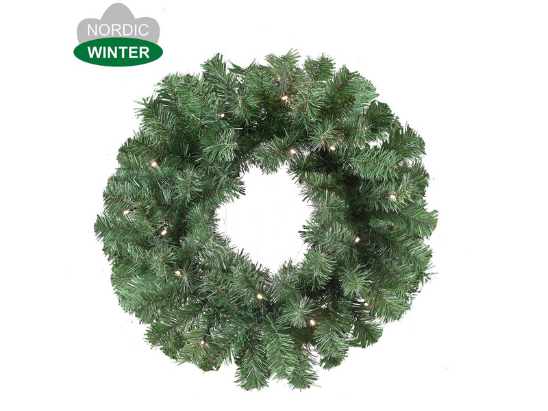 NORDIC WINTER Artificial wreath Ø45 cm w/lights