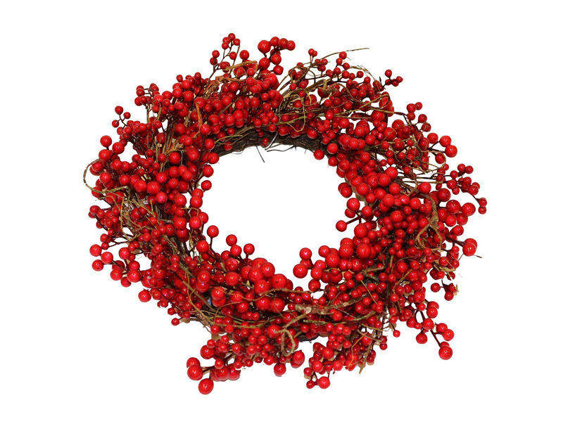 NORDIC WINTER Artificial wreath Ø60 cm w/red berries