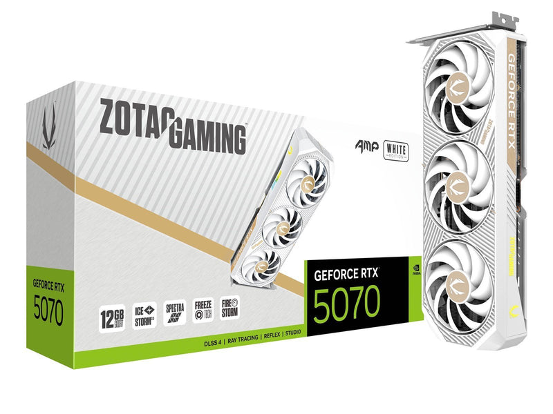 ZOTAC GeForce RTX 5070 AMP White - 12GB GDDR7 RAM - Grafikkarte