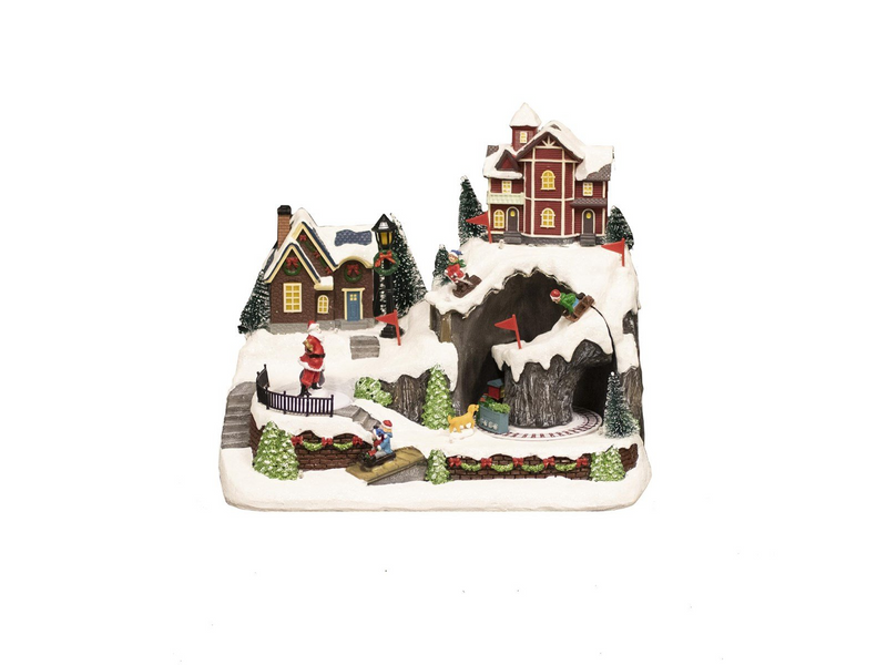 NORDIC WINTER Christmas town "Mountain Town" w/lights & music