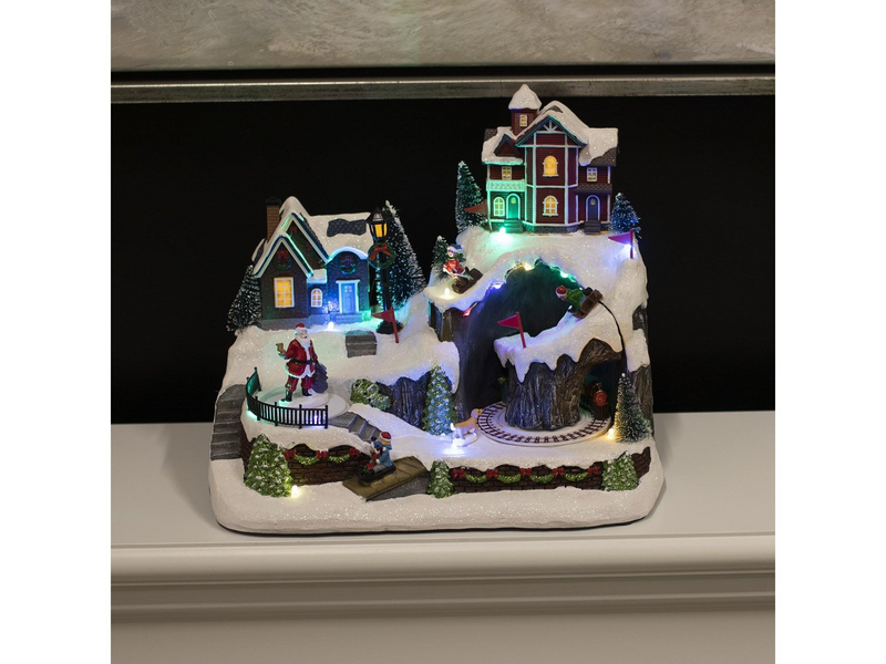 NORDIC WINTER Christmas town "Mountain Town" w/lights & music
