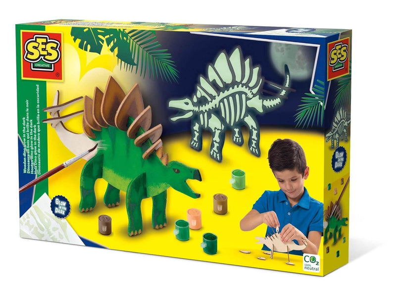 SES Creative Wooden Dino Glow in the Dark