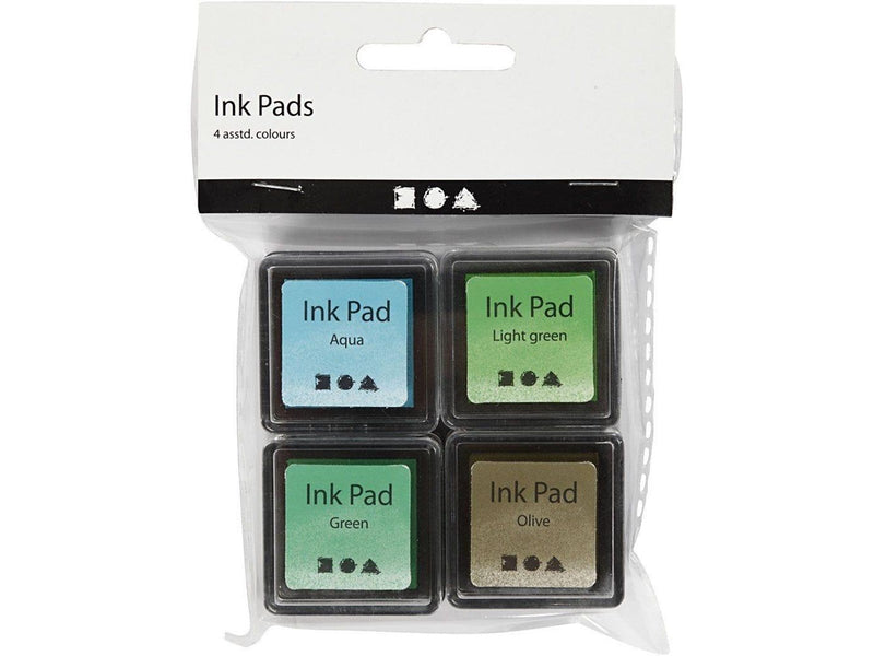 Creativ Company - Stamping ink Green Shades/Olive/Aqua 4 pcs.