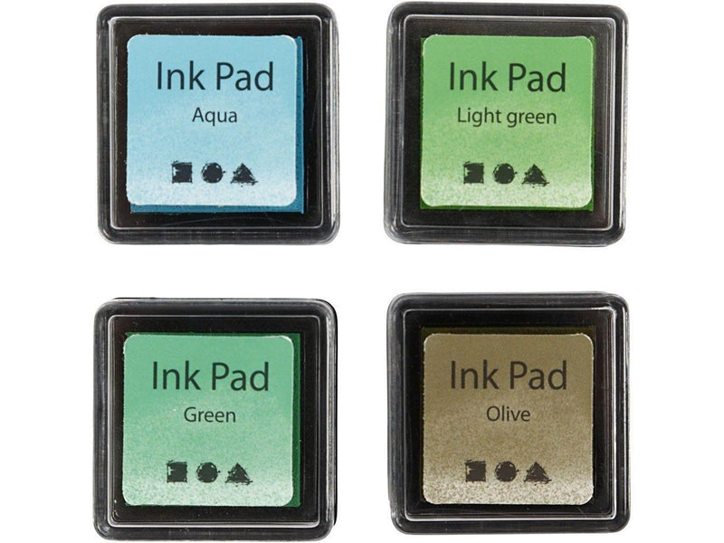 Creativ Company - Stamping ink Green Shades/Olive/Aqua 4 pcs.
