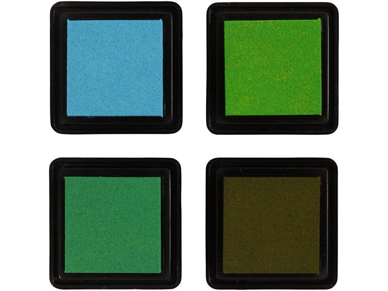 Creativ Company - Stamping ink Green Shades/Olive/Aqua 4 pcs.