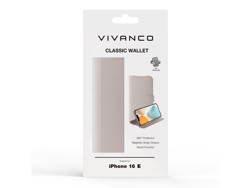 Vivanco Classic Wallet Apple iPhone 16e Grey