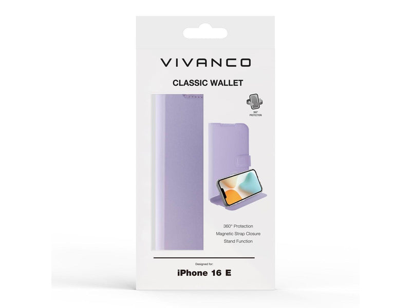 Vivanco Classic Wallet Apple iPhone 16e Lavender