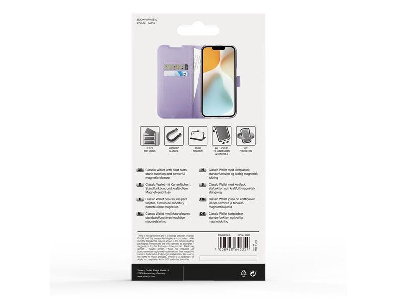Vivanco Classic Wallet Apple iPhone 16e Lavender