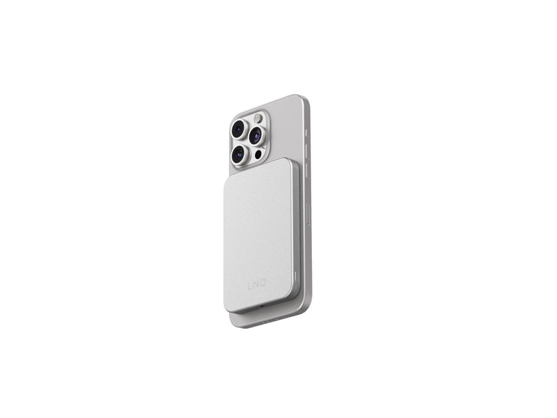 LINQ Magnetic Wireless Power Bank 15W/5.000mAh Silver Powerbank (Akku) - silber - 5000 mAh