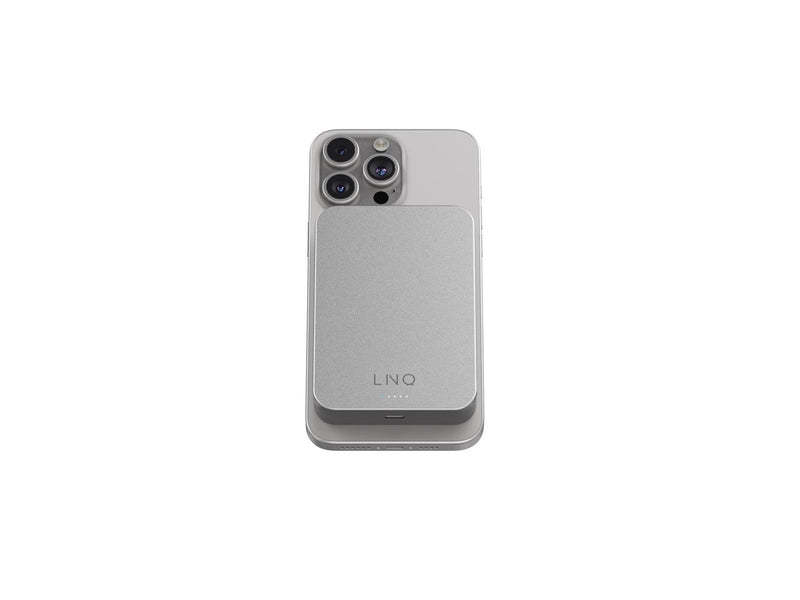 LINQ Magnetic Wireless Power Bank 15W/10.000mAh Silver Powerbank (Akku) - silber - 10000 mAh
