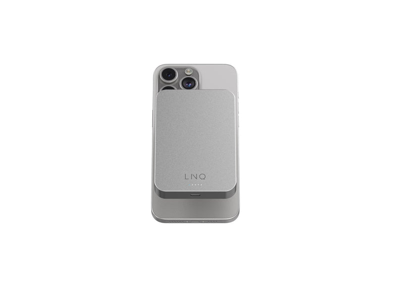 LINQ Magnetic Wireless Power Bank 15W/10.000mAh Silver Powerbank (Akku) - silber - 10000 mAh