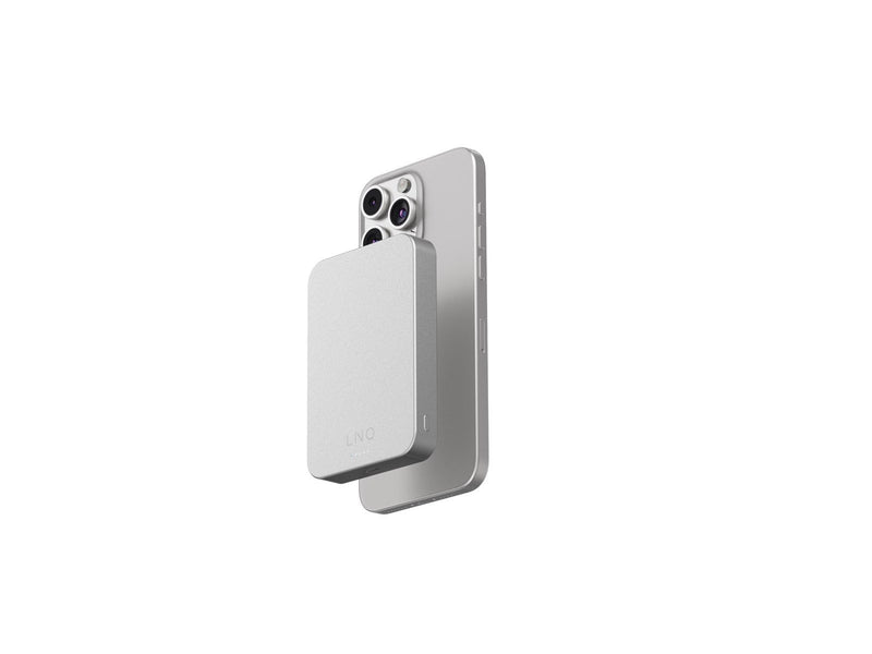 LINQ Magnetic Wireless Power Bank 15W/10.000mAh Silver Powerbank (Akku) - silber - 10000 mAh