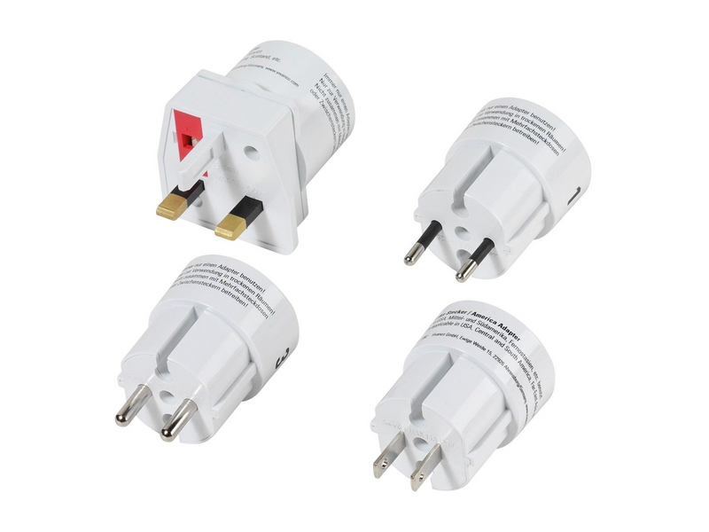 Vivanco Travel adapter Set EURO/USA - World White