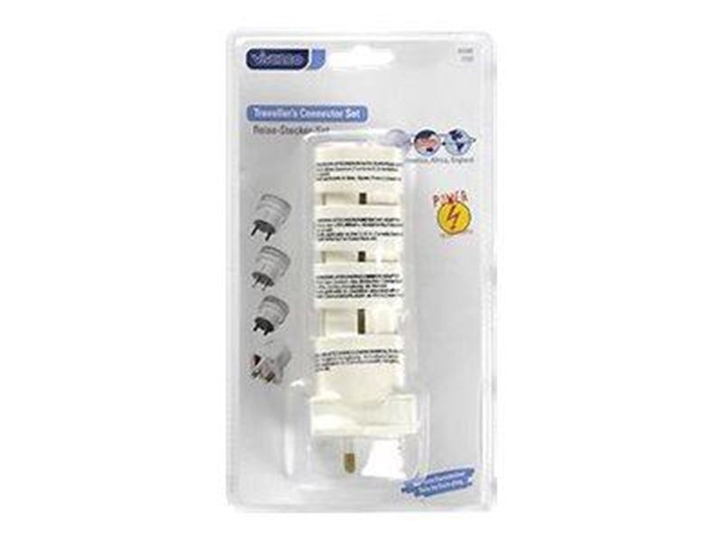 Vivanco Travel adapter Set EURO/USA - World White