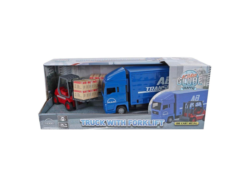 Kids Globe - Man Truck with Forklift. 17cm