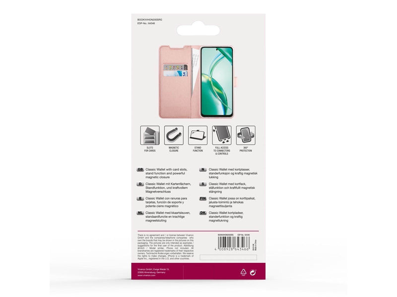 Vivanco Classic Wallet Honor 200 Smart Rose Gold