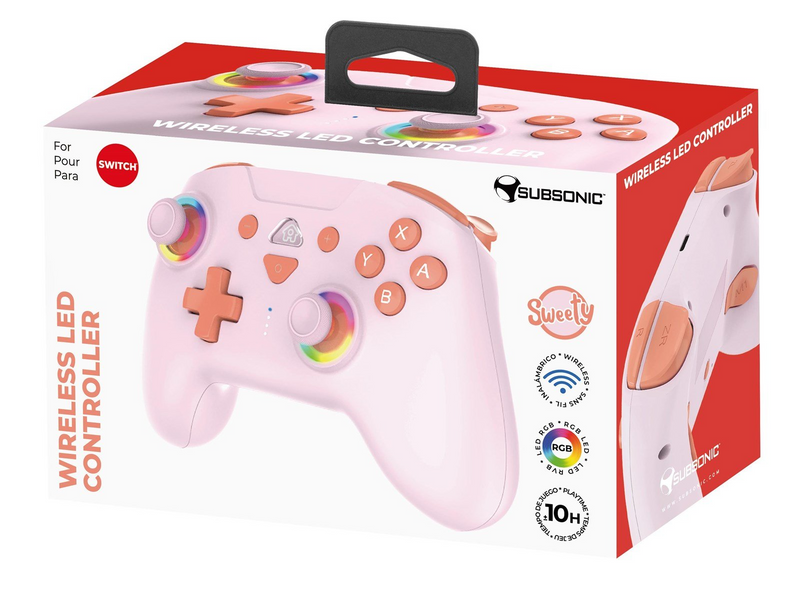 Subsonic LED - Sweetie Pink - Wireless Controller - Nintendo Switch