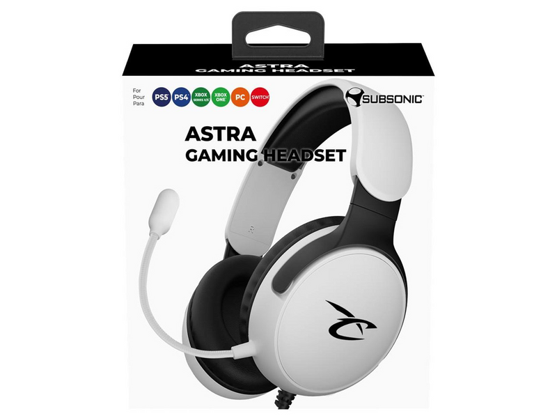 Subsonic Astra Gaming - White and Black - Wired Headset