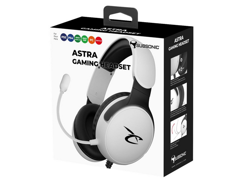 Subsonic Astra Gaming - White and Black - Wired Headset