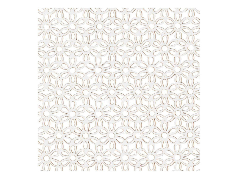 Creativ Company - Patterned Cardboard Flower White 10 pcs.