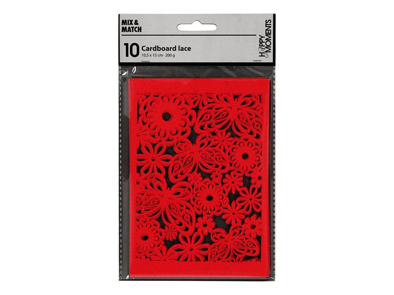 Creativ Company - Patterned cardboard Red 10 pcs.