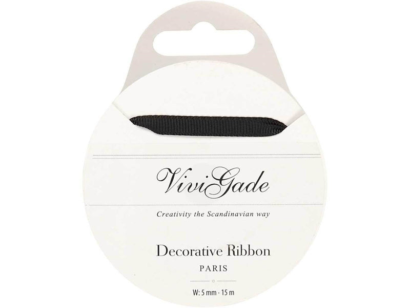 Creativ Company - Decoration Ribbon Black 15m