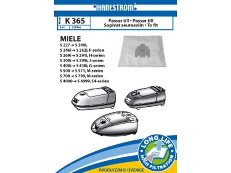 hanestroem Vacuum Cleaner Bags K365 - 5 pcs