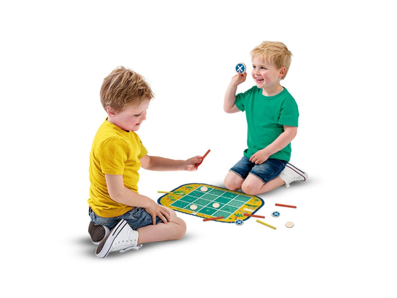 SES Creative Wrap & Go - 3 Travel Games - 3-in-1 - Four in a Row - Dots and Boxes - Pack Croco