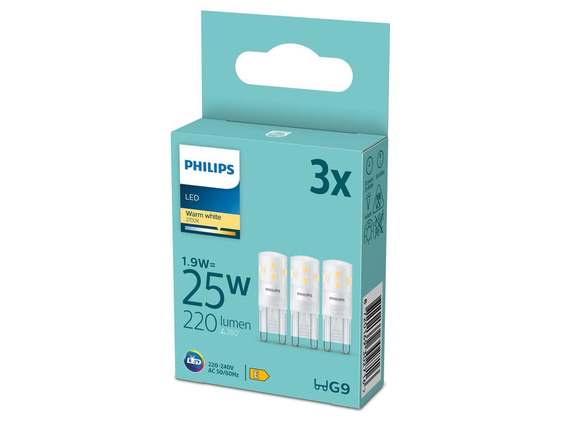 Philips LED-Lampe Spot 1.9W827 (25W) 3-pack G9