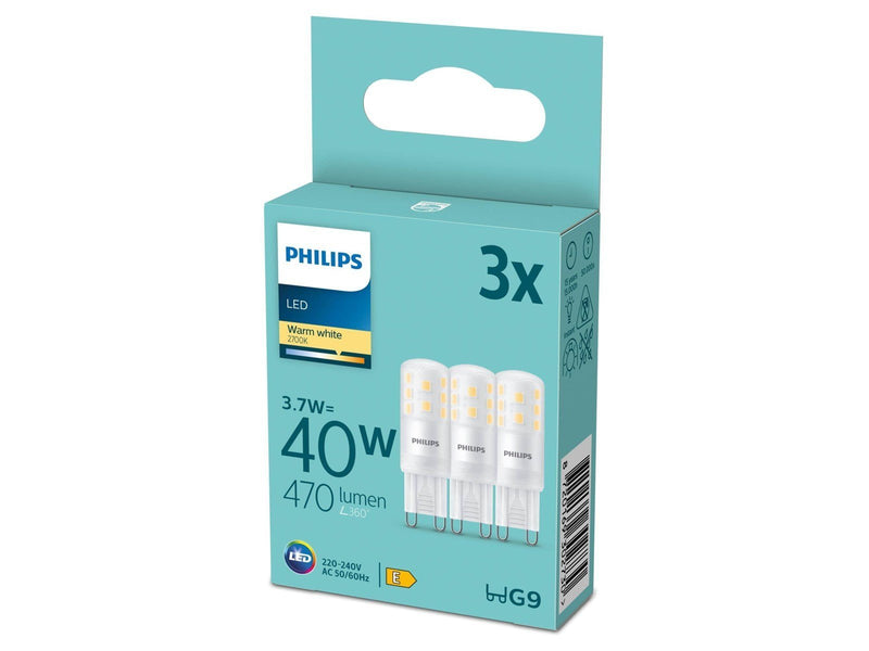 Philips LED-Lampe Spot 3.7W827 (40W) 3-pack G9