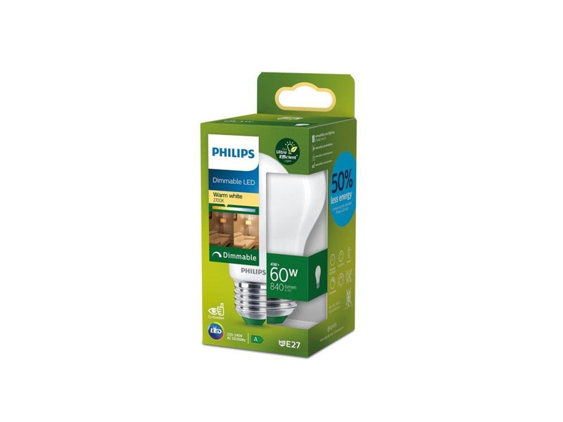 Philips LED-Lampe A60 Standard 4W/827 (60W) matte dimmable E27