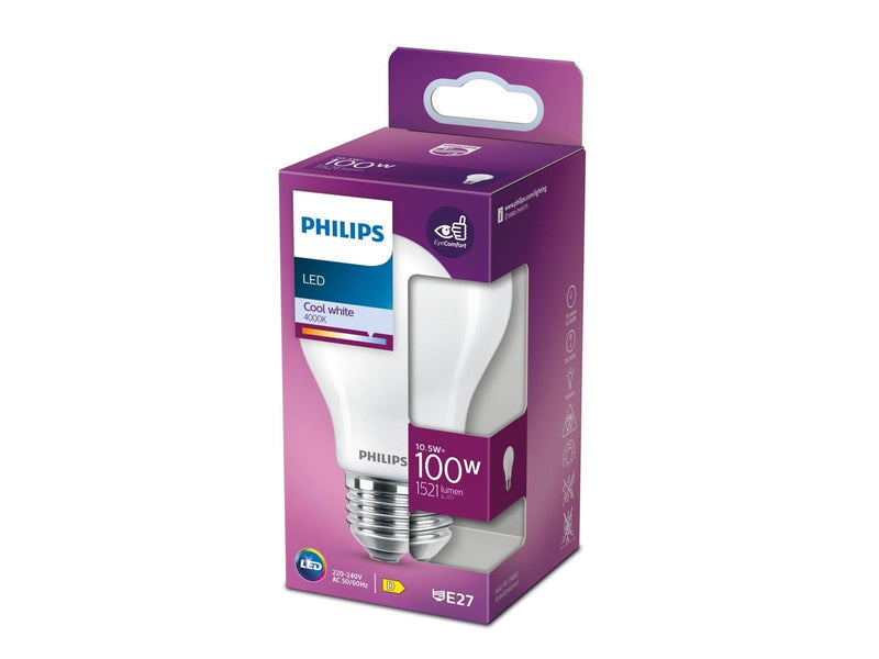 Philips LED-Lampe A60 Standard 10.5W/840 (100W) matte E27