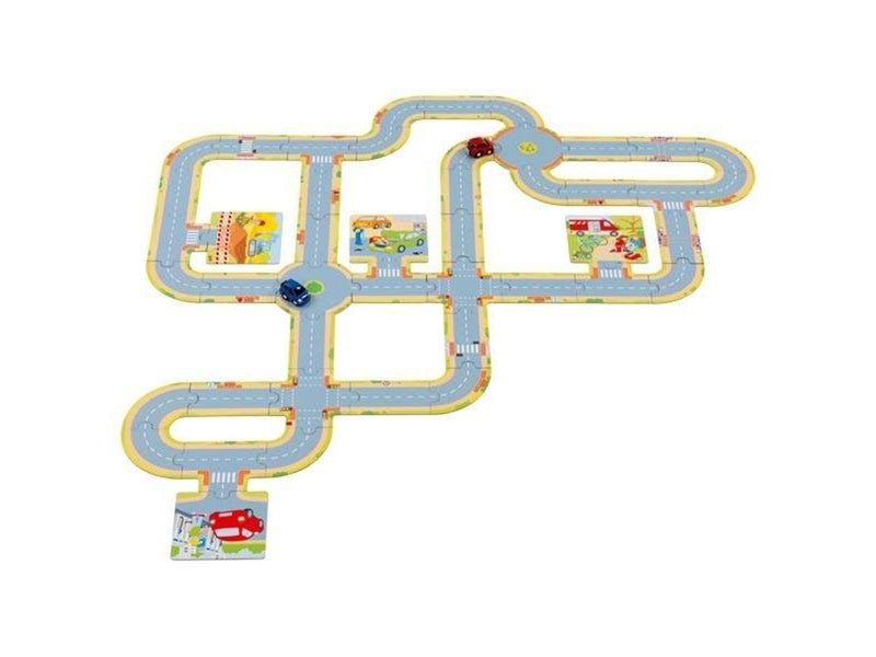 Goki - Floor Puzzle Roads with 2 Vehicles 47pcs. Boden