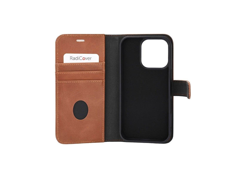 Radicover Wallet Case Radiation Protection 2in1 Brown - iPhone 16 Pro