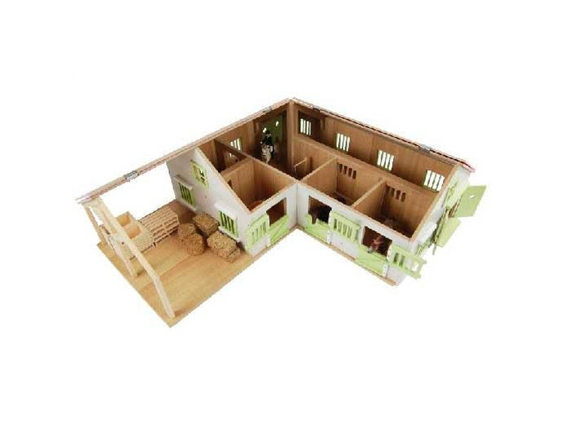 Kids Globe - Horse Corner Stable with 3 Boxes and Storage Pink 1:24
