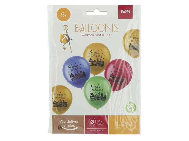 Folat BV - Balloons Welcome Santa & Black Pete 6 pcs.