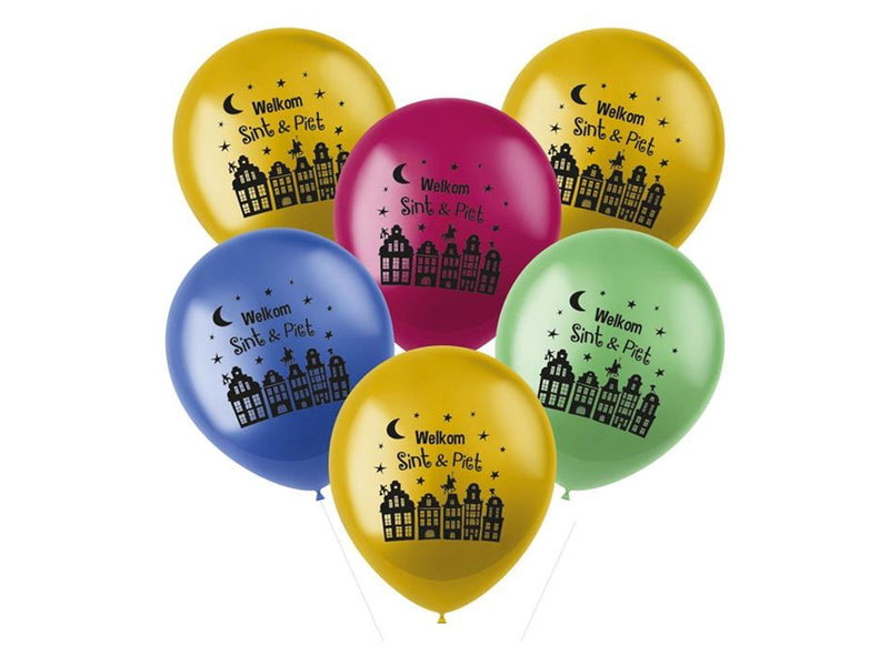 Folat BV - Balloons Welcome Santa & Black Pete 6 pcs.
