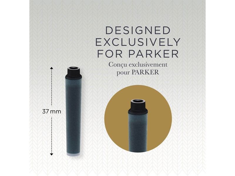 Parker Mini Fountain Pen Ink Refill Cartridges | Black QUINK Ink | 6 Count