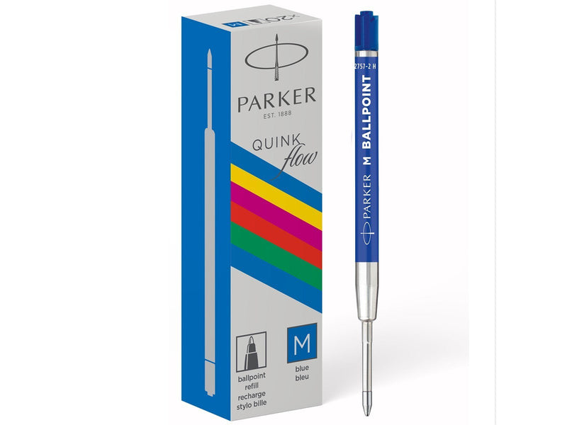 Parker Ballpoint Pen Refills | Medium Point | Blue QUINKflow Ink | 20 Count