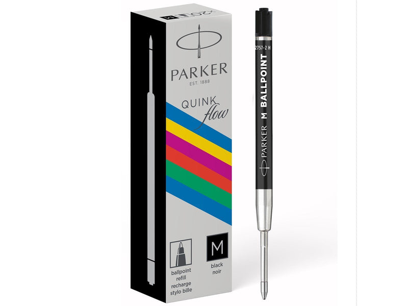 Parker Ballpoint Pen Refills | Medium Point | Black QUINKflow Ink | 20 Count