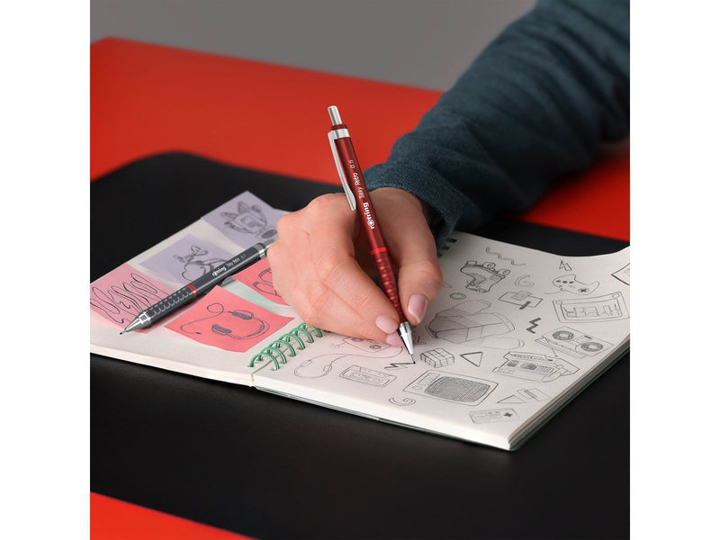 Rotring Tikky Retro Mechanical Pencils | 2B 0.7 mm | Blue Barrels | with Comfort Rippled Grip | 12 Count